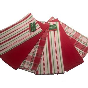 2/$15 dish towels two sets of 3 red white green hobby lobby New nwt Christmas